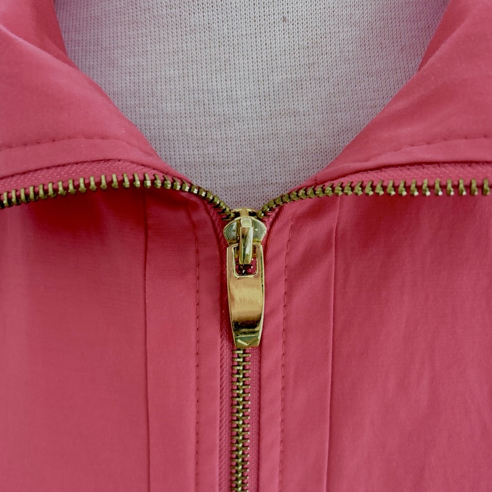Via Spiga Rain Coat Coral Large Trench Coat Zip Up Water Repellent Women’s - Picture 3 of 16